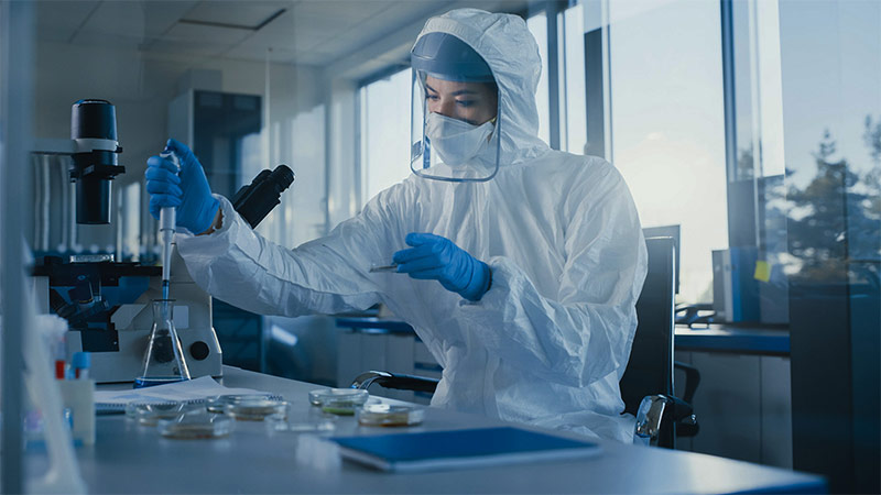 Female scientist working in a lab